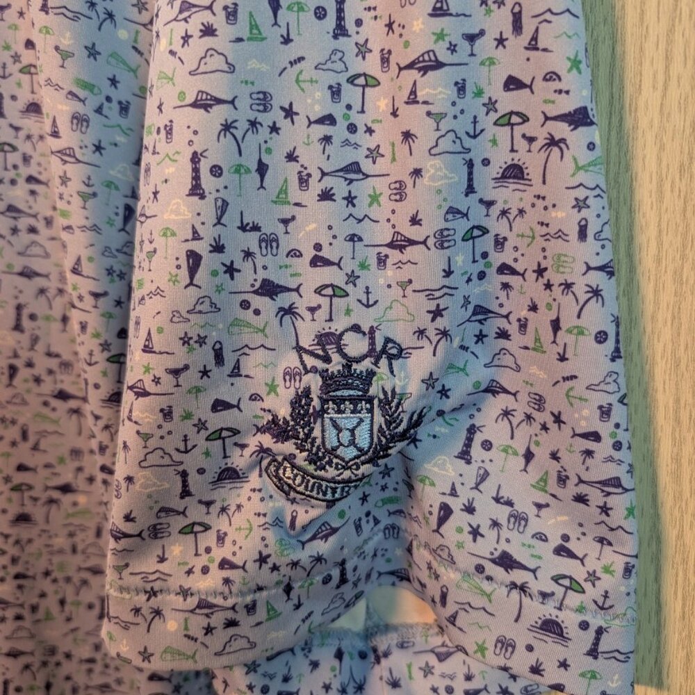 Peter Millar Summer Comfort Polo Shirt Men's XL Beach Print Golf Performance - Picture 3 of 7